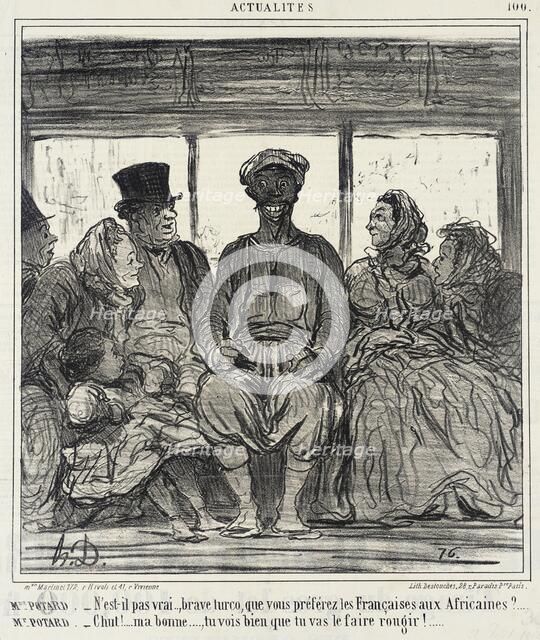 Mme. Potard. - N'est-il pas vrai, brave turco.., 1859. Creator: Honore Daumier.