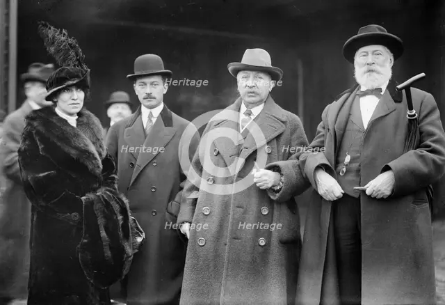 Mme. V. de Valenzuela, R. Reyes Jr., Gen. R. Reyes, J.M. Eder, 1913. Creator: Bain News Service.