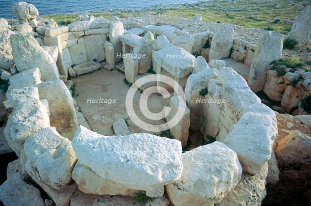 Mnajdra Temple complex on Malta, 4th millennium BC Artist: Unknown