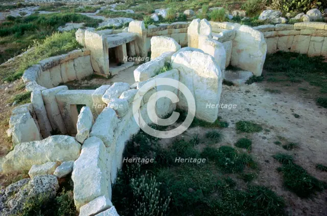 Mnajdra Temple complex on Malta. Artist: Unknown