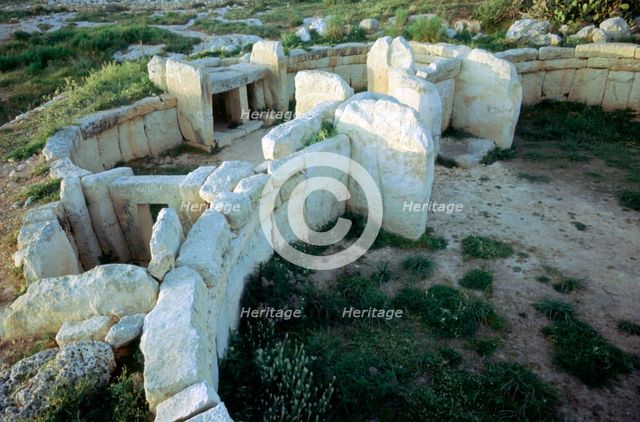 Mnajdra Temple complex on Malta. Artist: Unknown