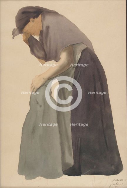 Mother Mourning, a sketch for Childhood Memory, 1903. Creator: Juho Rissanen.