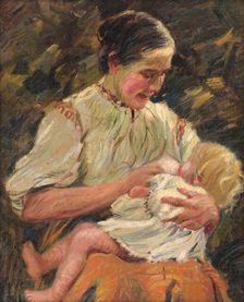 Mother Nursing, 1923. Creator: Gustav Mally