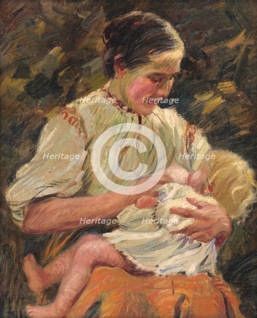 Mother Nursing, 1923. Creator: Gustav Mally.