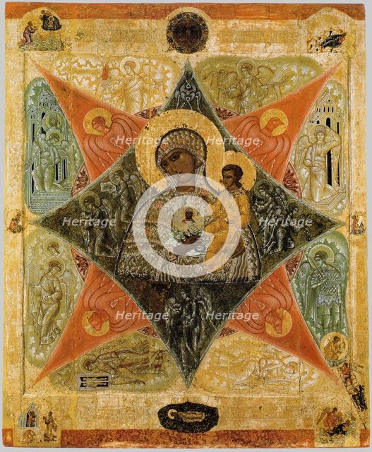 Mother of God of the Burning Bush, 16th century. Artist: Russian icon  