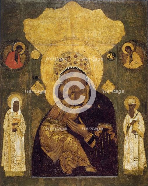 Mother of God of Volokolamsk, 16th century. Artist: Russian icon  