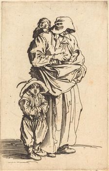 Mother and Three Children, c. 1622. Creator: Jacques Callot