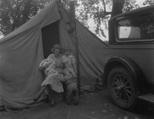 Mother and three children in a California squatter camp, 1936. Creator: Dorothea Lange