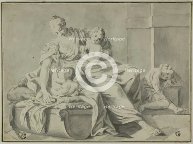 Mother and Three Children, n.d. Creator: Unknown.