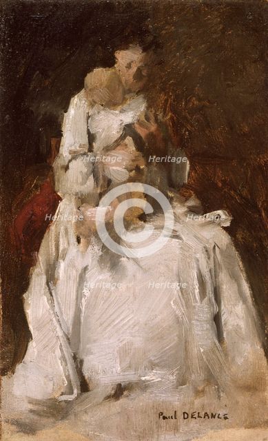 'Mother and child', 1880-1900. Creator: Paul Louis Delance.