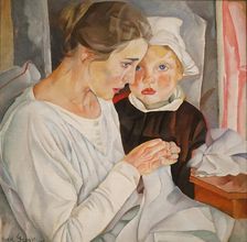 Mother and Child, 1918. Creator: Grigoriev, Boris Dmitryevich (1886-1939)