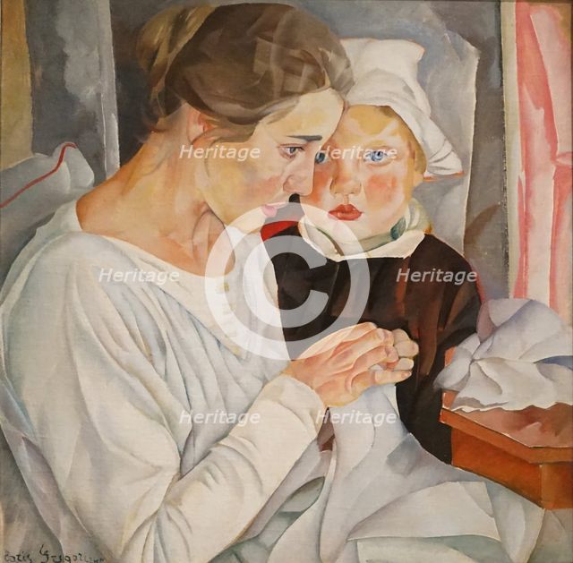Mother and Child, 1918. Creator: Grigoriev, Boris Dmitryevich (1886-1939).