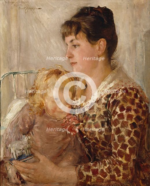 Mother and Child. The Wife and Daughter of the artist Allan Österlind, 1886. Creator: Ernst Josephson.