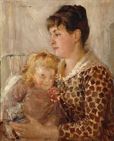 Mother and Child. The Wife and Daughter of the artist Allan Österlind, 1886. Creator: Ernst Josephson