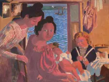 Mother and Child at Le Pouldu, Evening Light, 1899. Creator: Denis, Maurice (1870-1943)