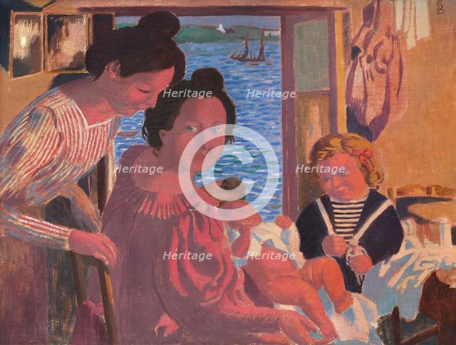 Mother and Child at Le Pouldu, Evening Light, 1899. Creator: Denis, Maurice (1870-1943).