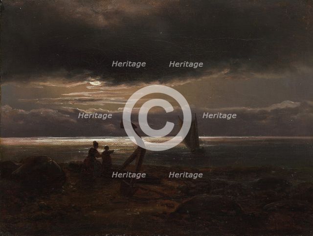 Mother and Child by the Sea, 1830. Creator: Johan Christian Dahl.
