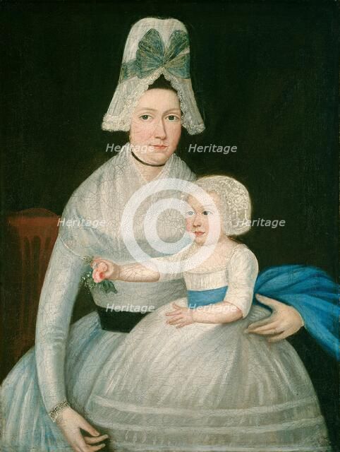 Mother and Child in White, c. 1790. Creator: Unknown.