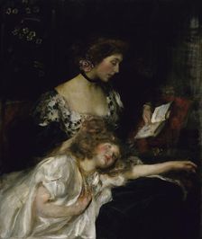 Mother and Child (Lady Shannon and Kitty), ca. 1900-1910. Creator: James Jebusa Shannon