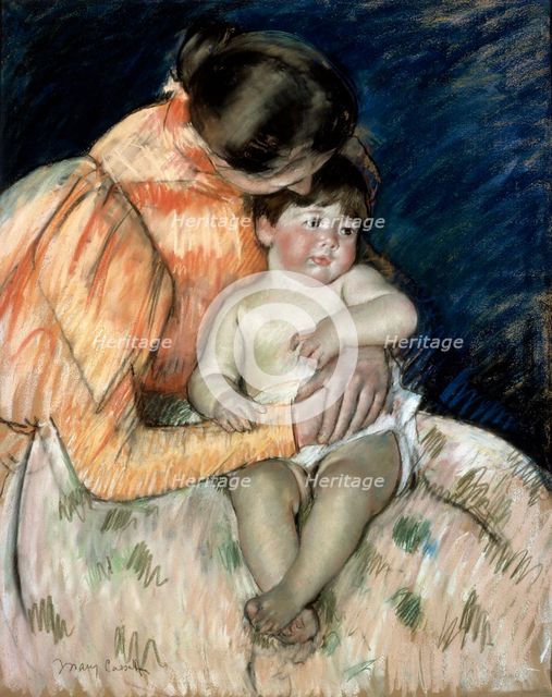'Mother and Child', late 19th or early 20th century.  Artist: Mary Cassatt