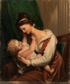 Mother and Child, mid-19th century. Creator: Unknown