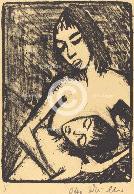 Mother and Child (Mutter und Kind), probably 1920. Creator: Otto Mueller.