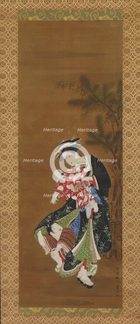 Mother and Children at the New Year, 18th century. Creator: Utagawa Toyoharu.