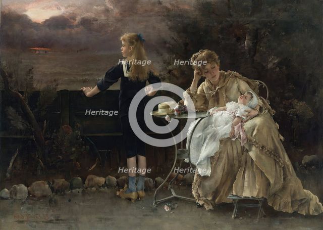 Mother and her children, 1883. Creator: Stevens, Alfred (1823-1906).