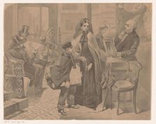 Mother and son with an art dealer, 1857-c.1900. Creator: Anon