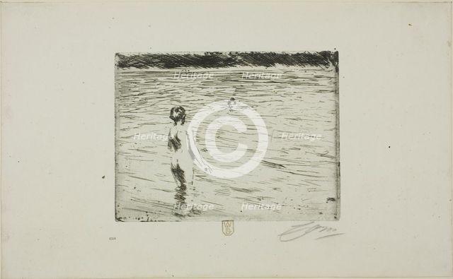 Mother Bathing, 1894. Creator: Anders Leonard Zorn.
