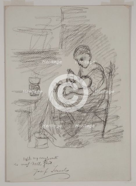 Mother Feeding her Baby (The Cottage Madonna), c1900. Creator: Jozef Israels.
