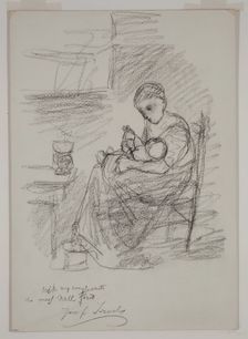 Mother Feeding her Baby (The Cottage Madonna), c1900. Creator: Jozef Israels