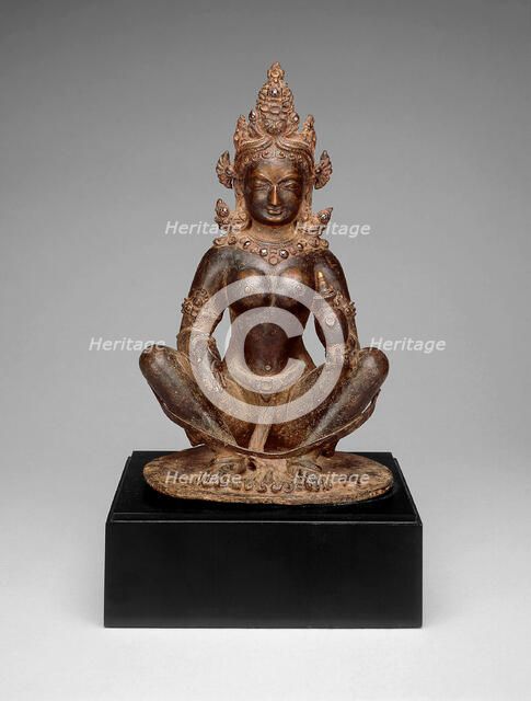 Mother-Goddess Brahmani Seated in Yogic Posture Holding Water Pot, 13th century. Creator: Unknown.