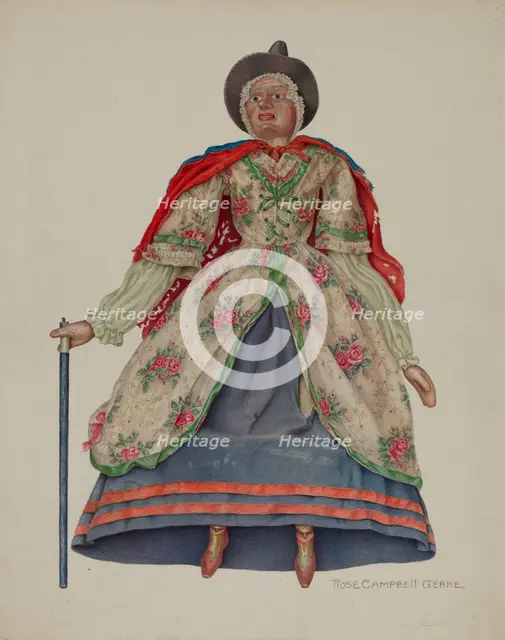 Mother Goose marionette, c. 1939. Creator: Rose Campbell-Gerke.