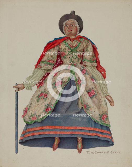 Mother Goose marionette, c. 1939. Creator: Rose Campbell-Gerke.