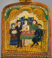 Mother-in-law's wedding gift to the bride. (Painting of a spinning wheel), 1920s. Creator: Mazin, Ignaty Andreyevich (1876-1942)