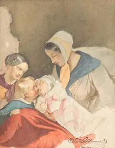 Mother's happiness, undated. (c1850s) Creator: Joseph Hasslwander