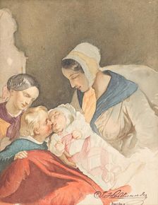 Mother's happiness, undated. (c1850s) Creator: Joseph Hasslwander