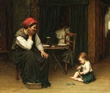 Mother's Joy, 1868. Creator: David Adolf Constant Artz