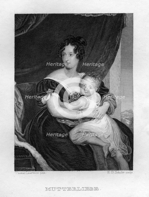 'Mother's love', c1833. Creator: Edouard Schuler.