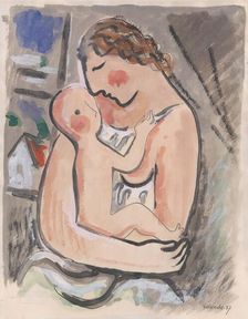 Mother with child, 1937. Creator: Mikulas Galanda