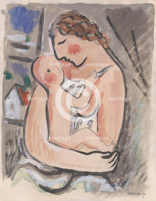 Mother with child, 1937. Creator: Mikulas Galanda.