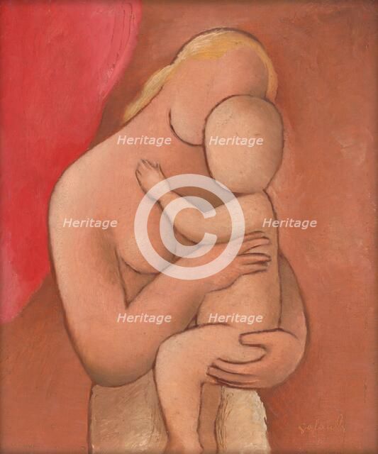 Mother with Child, around 1934. Creator: Mikulas Galanda.