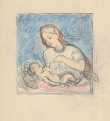 Mother with child, around 1935. Creator: Stefan Polkorab