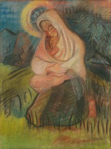 Mother with child, around 1940. Creator: Arnold Peter Weisz-Kubincan