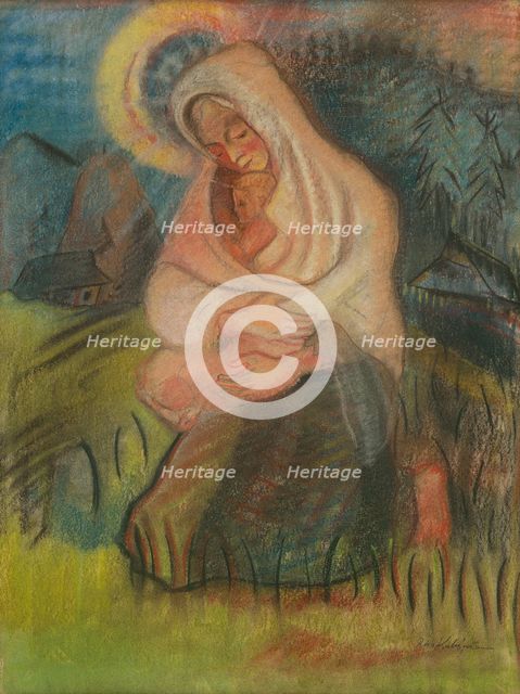 Mother with child, around 1940. Creator: Arnold Peter Weisz-Kubincan.