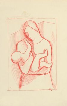 Mother with child in her arms, 1934-1936. Creator: Mikulas Galanda