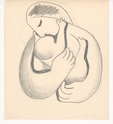 Mother with child in her arms, 1938. Creator: Mikulas Galanda