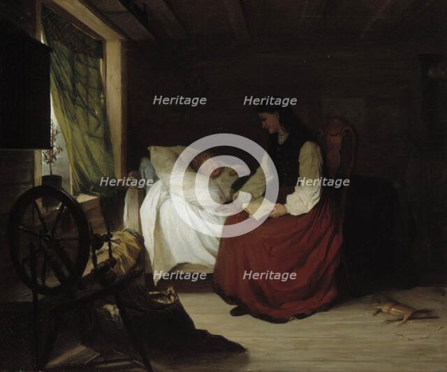 Mother with Her Sleeping Child, 1862. Creator: Alexandra Frosterus-Saltin.