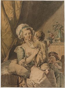 Mother with Two Children, 1788. Creator: Henri Chevaux (French, 1723-1789)